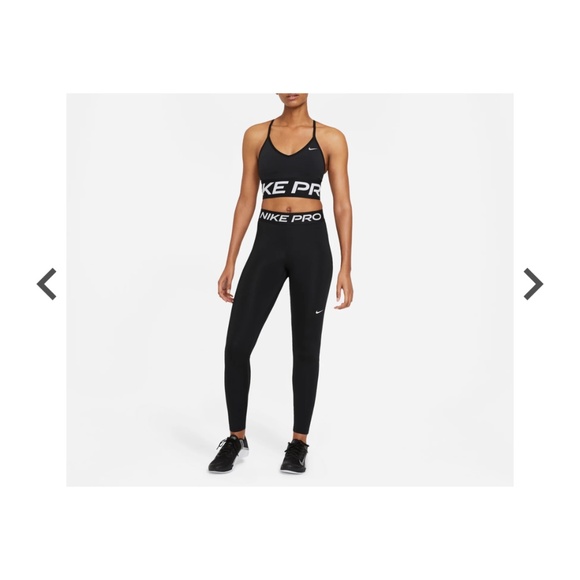 Nike Women's Pro Mid-Rise Mesh-Paneled Leggings - Picture 2 of 8